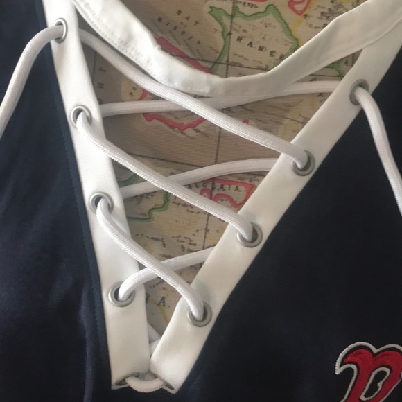 EUC VS PINK LACE UP BOSTON RED SOX SHIRT - Picture 7 of 7